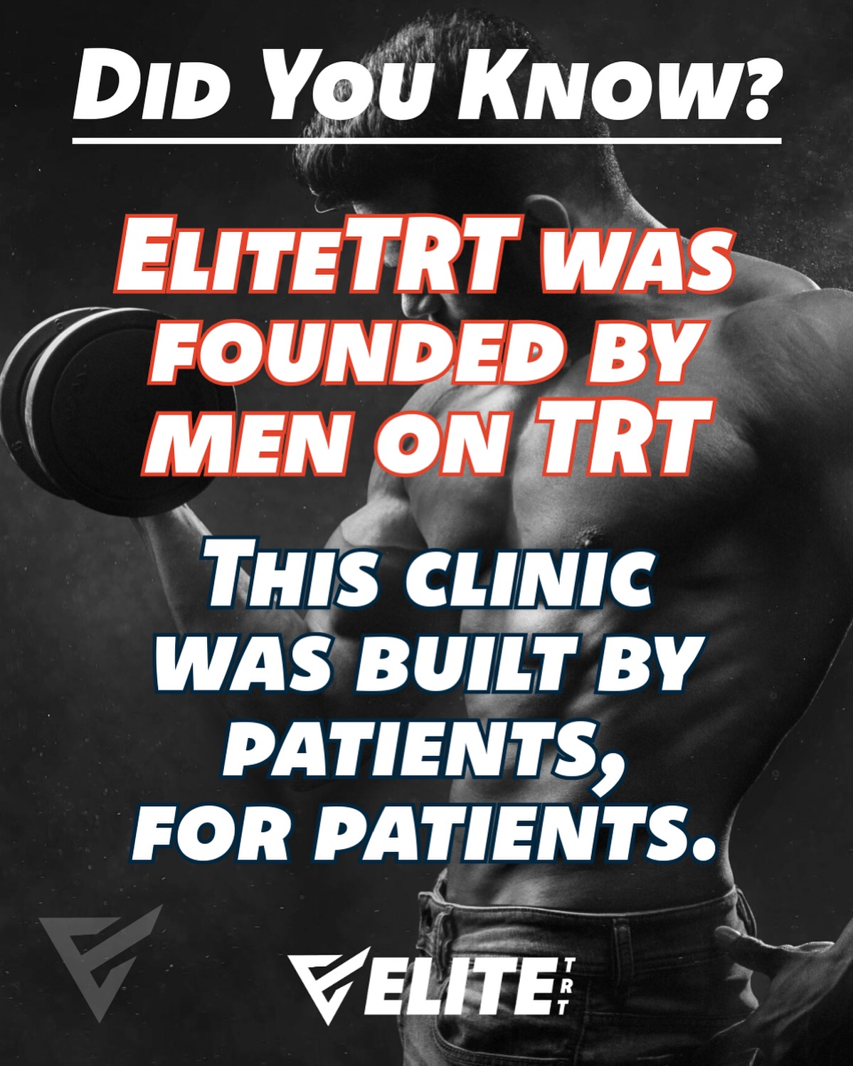 Elite TRT Facebook ad: Built by Patients, for Patients