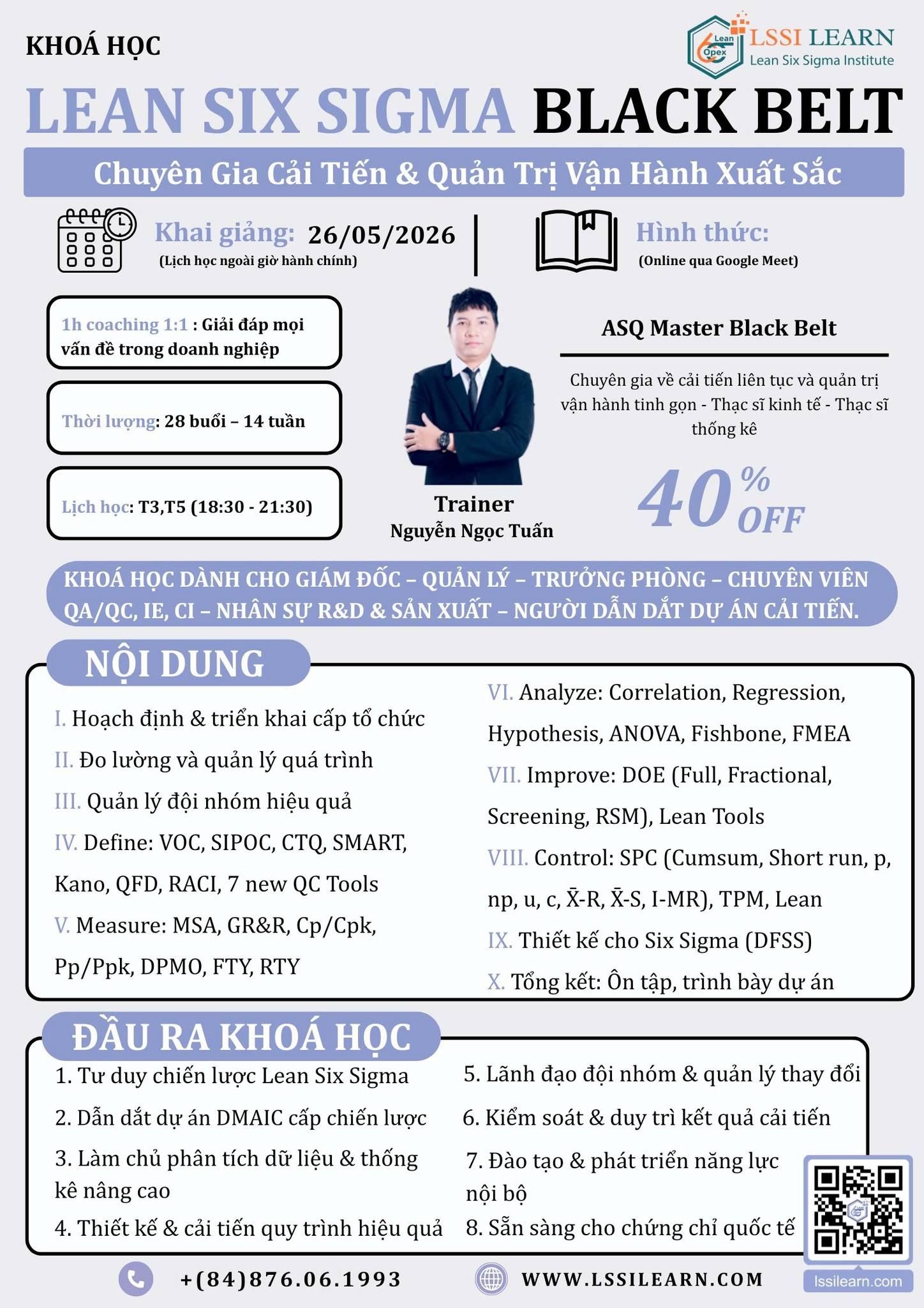 Quản Trị Vận Hành Xuất Sắc - LSSI LEARN Facebook ad: KHÓA HỌC: LEAN SIX SIGMA BLACK BELT
