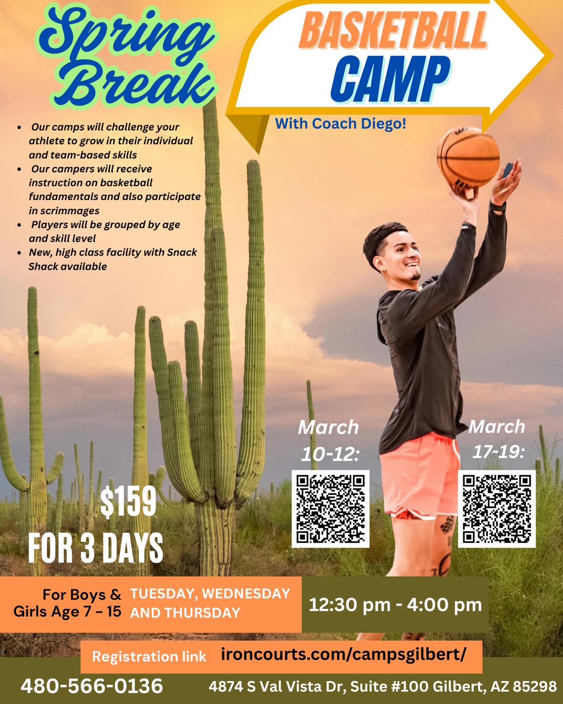 Iron Courts Facebook ad: Basketball Camps in Arizona