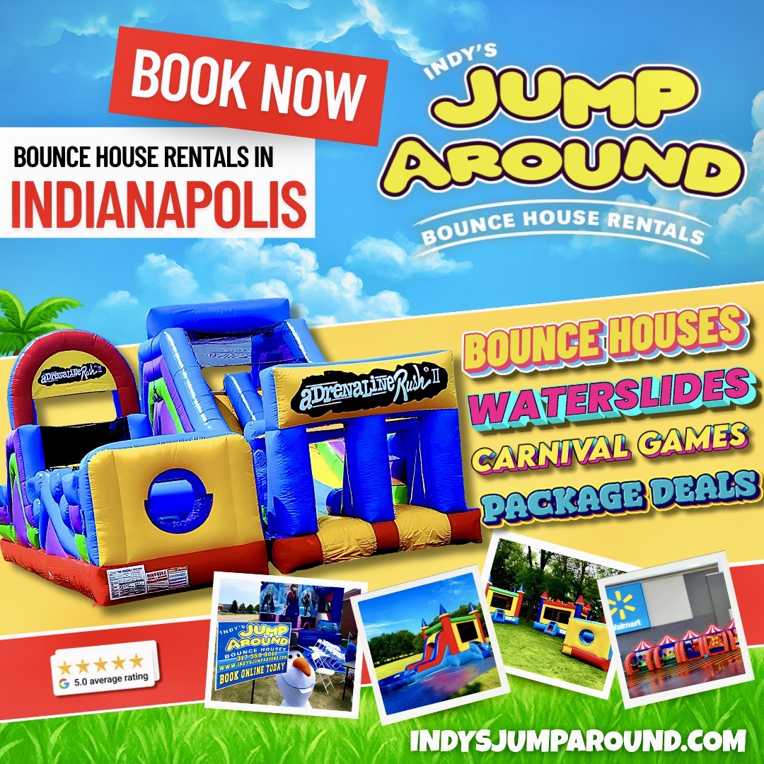 Indy's Jump Around Bounce Houses Facebook ad: Indianapolis’ Ultimate Party Rentals!