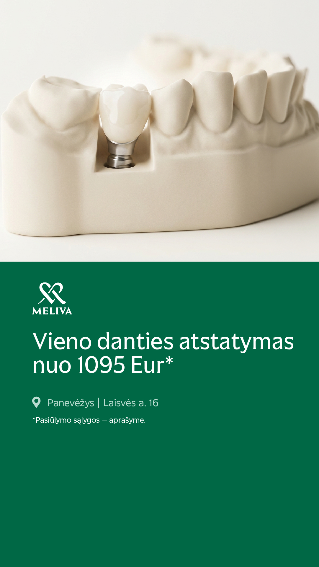 Meliva Panevėžio odontologai Facebook ad from Jun 17, 2026