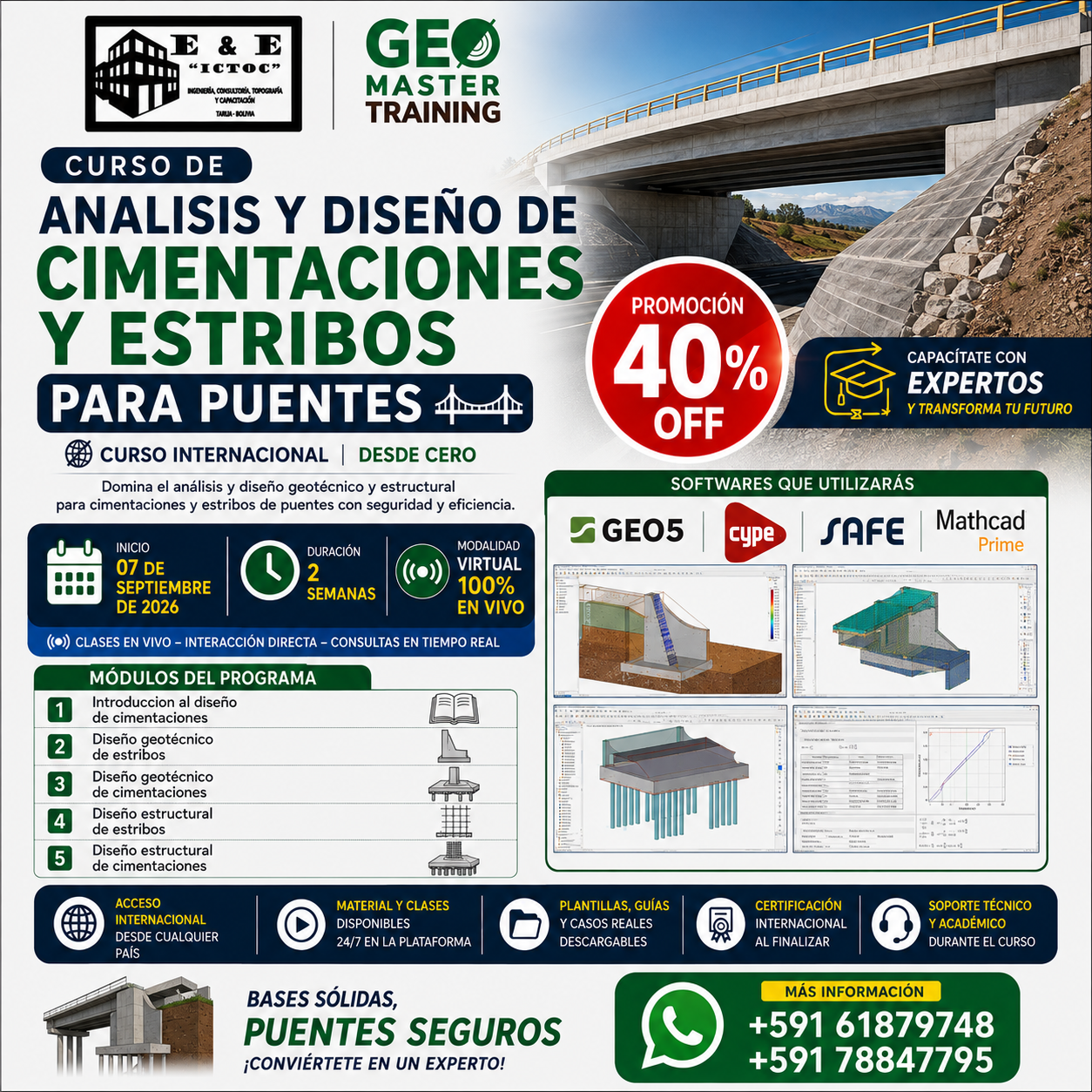 GeoMaster Training Facebook ad: Chatea con nosotros
