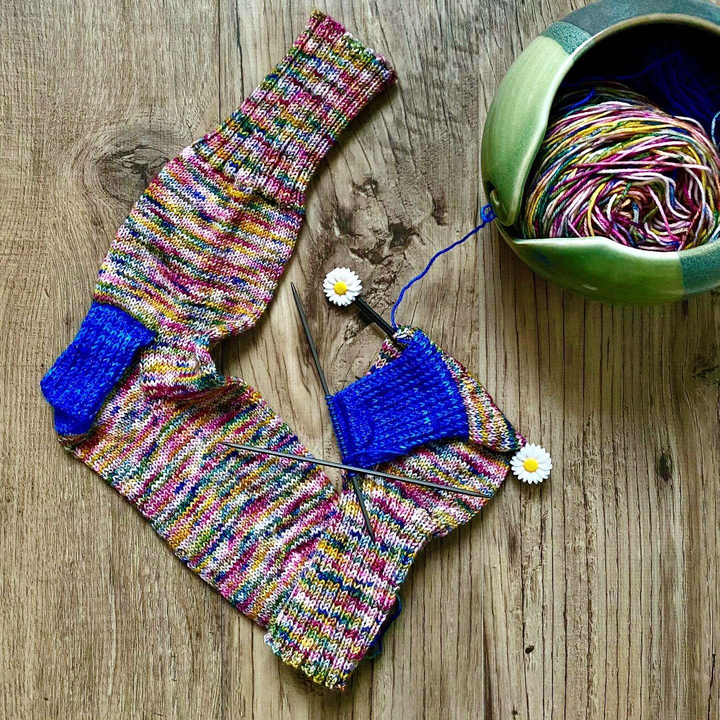 Kollage Needles Facebook ad: Square knitting needles and hooks are easy on…