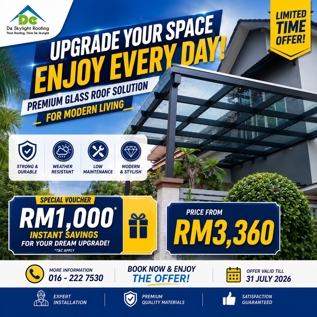 De Skylight Roofing Sdn Bhd Facebook ad: ๐๐๐ญ ๐๐ง ๐๐๐,๐๐๐ ๐๐จ๐ฎ๐๐ก๐๐ซ + Upgrade Yourโฆ