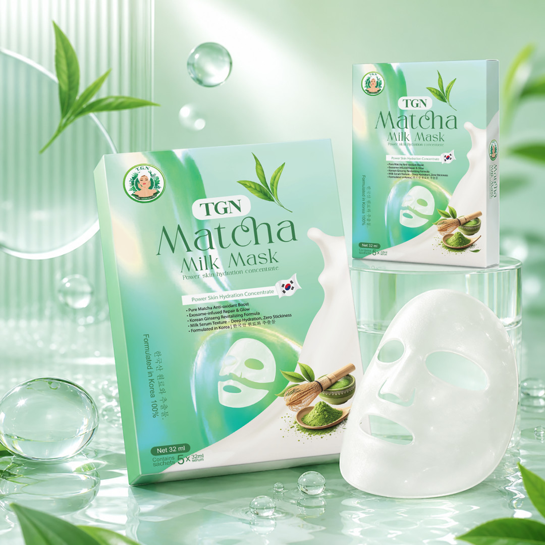 Brand TGN Facebook ad: ម៉ាស Matcha Milk TGN ធ្វើអោយស្បែកមុខGlow Glass Skin…
