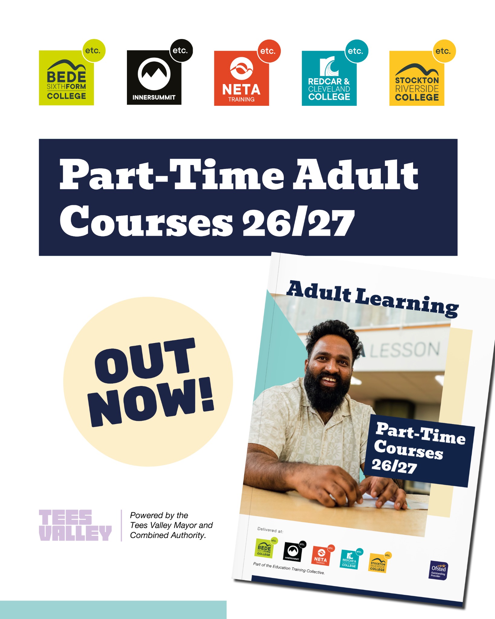 Stockton Riverside College Facebook ad: Study Adult Education