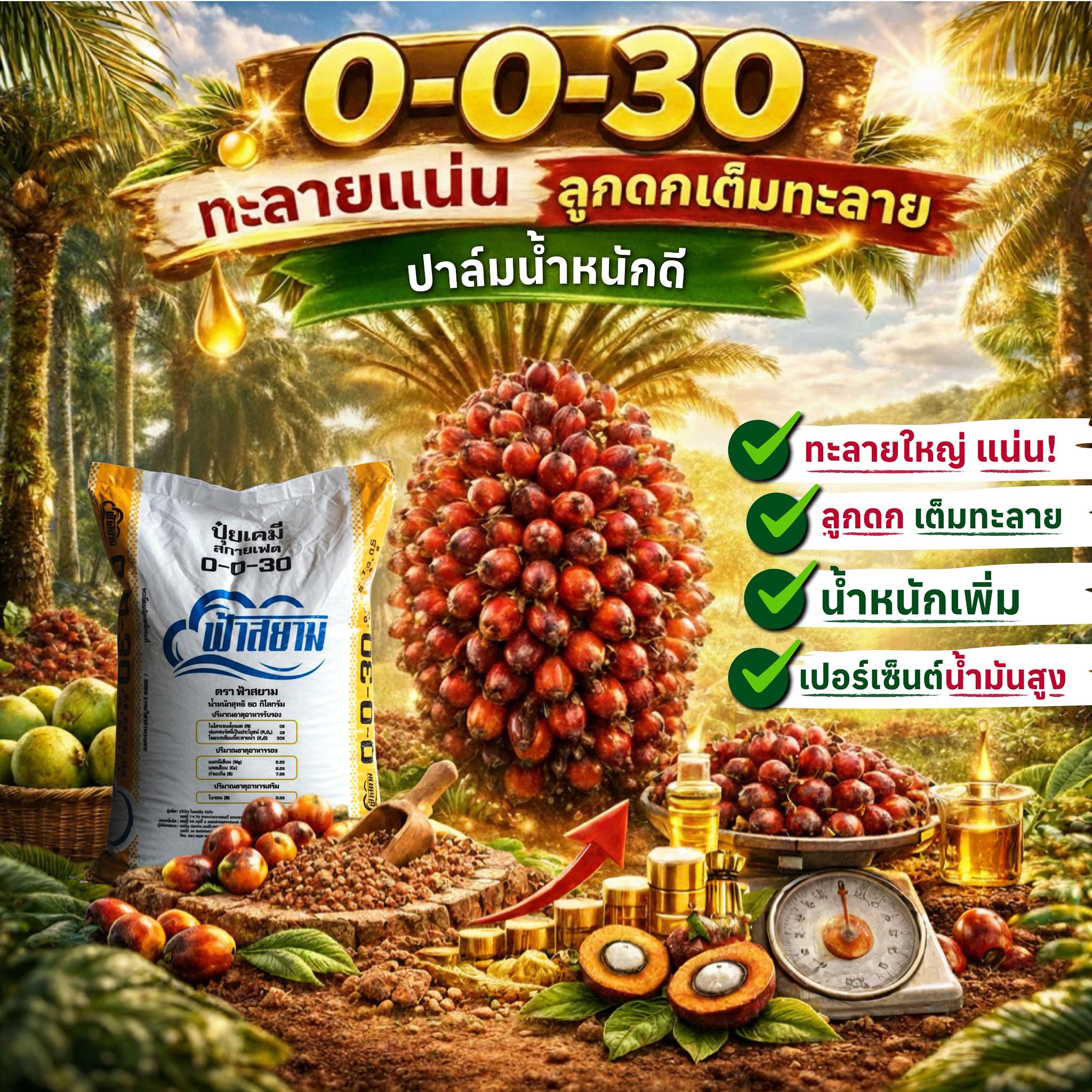 ปุ๋ยตราฟ้าสยาม Facebook ad: ปาล์มทะลายใหญ่ น้ำหนักพุ่ง กำไรเน้นๆ