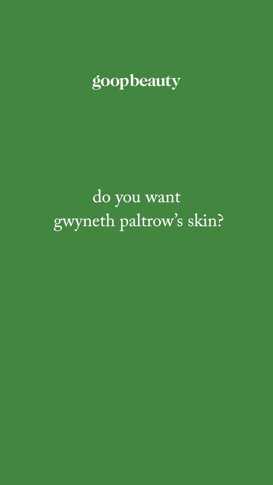 goop Facebook ad: discover more.