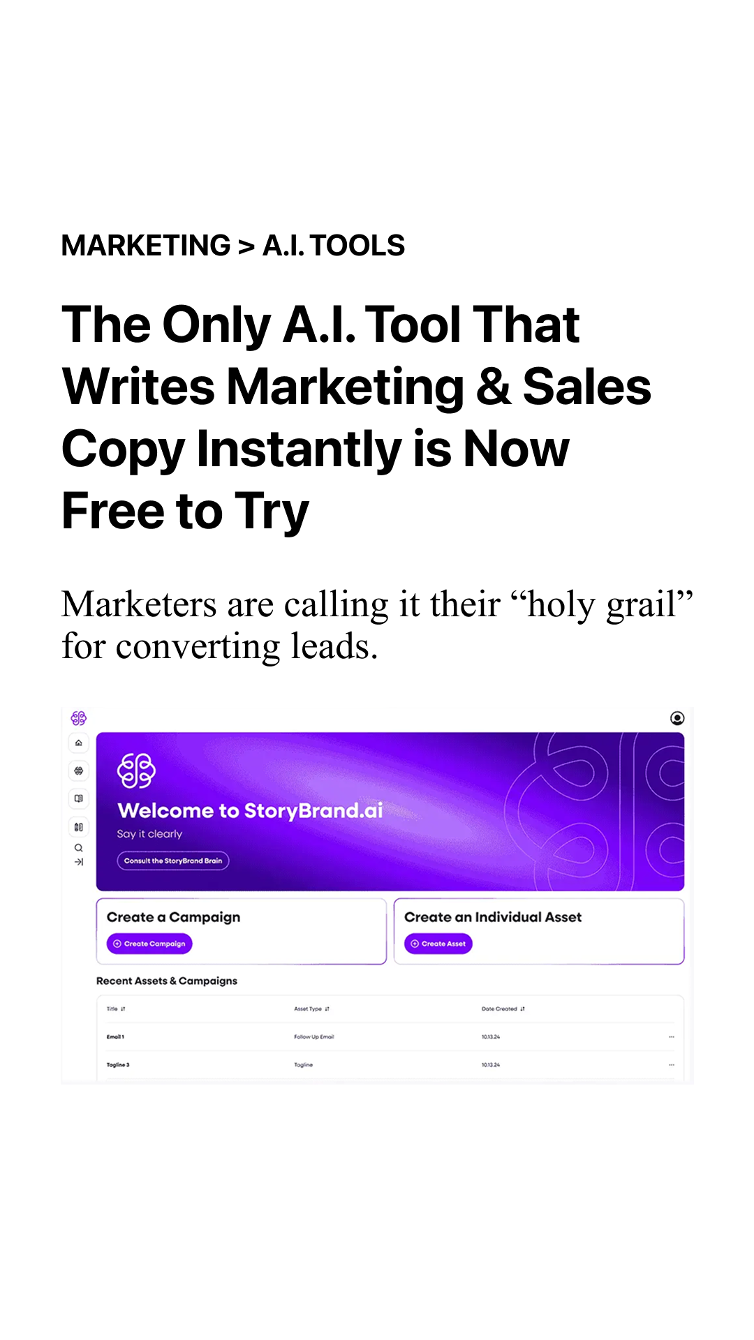 StoryBrand Facebook ad