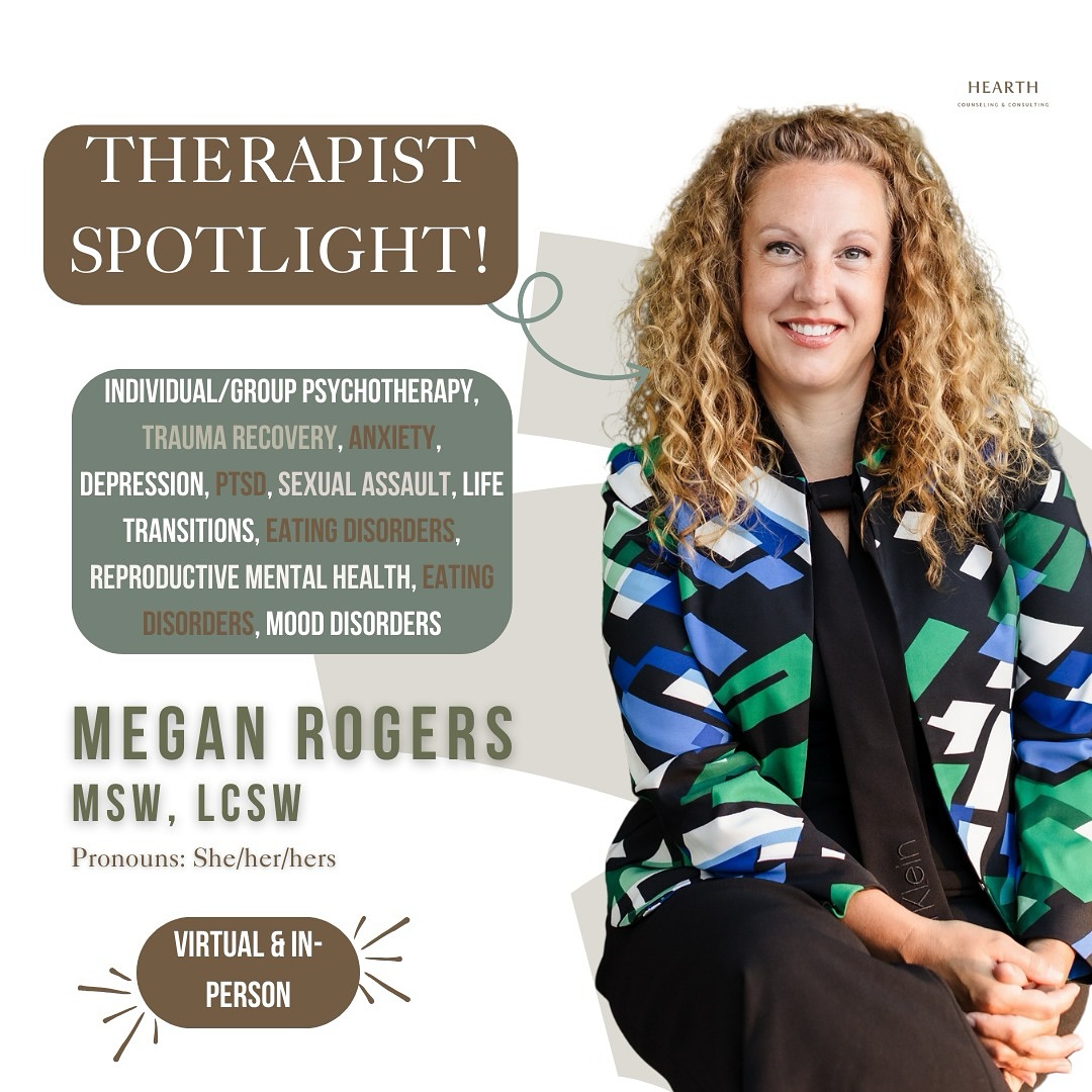 Hearth Counseling & Consulting PLLC Facebook ad: Meet Megan Rogers, a compassionate therapist here at…