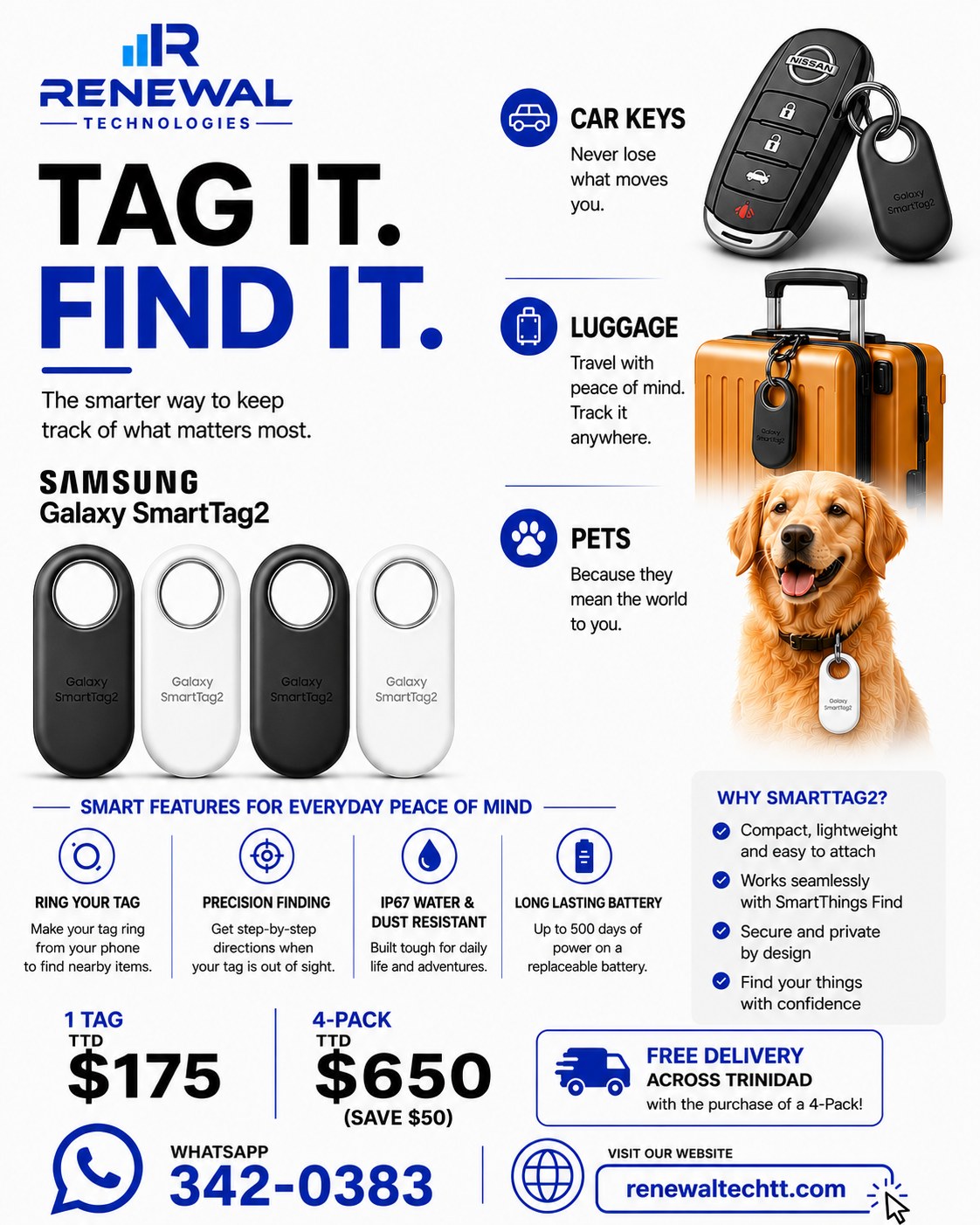 Renewal Technologies Facebook ad: Samsung Owners! Galaxy SmartTag2 is available here