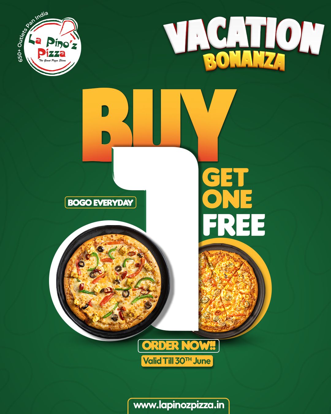 La Pino'z pizza Facebook ad: Limited Time Pizza Offer, Order Now