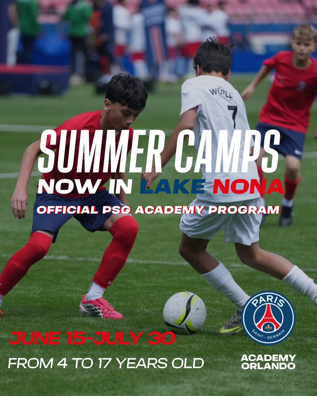 Paris Saint-Germain Academy Orlando Facebook ad