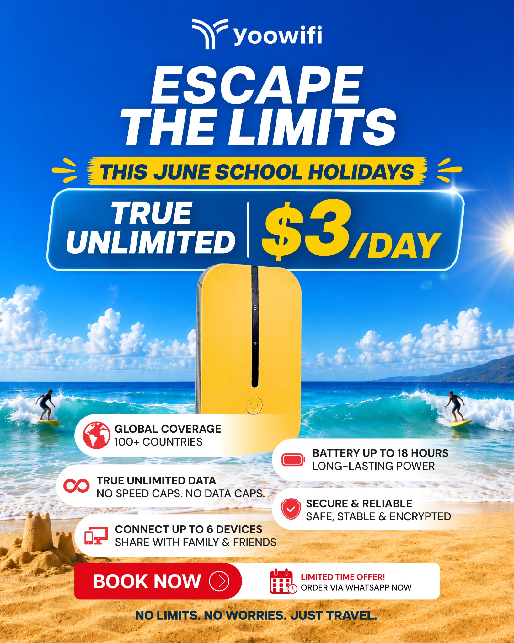 Yoowifi Singapore Facebook ad: True Unlimited from $3/day
