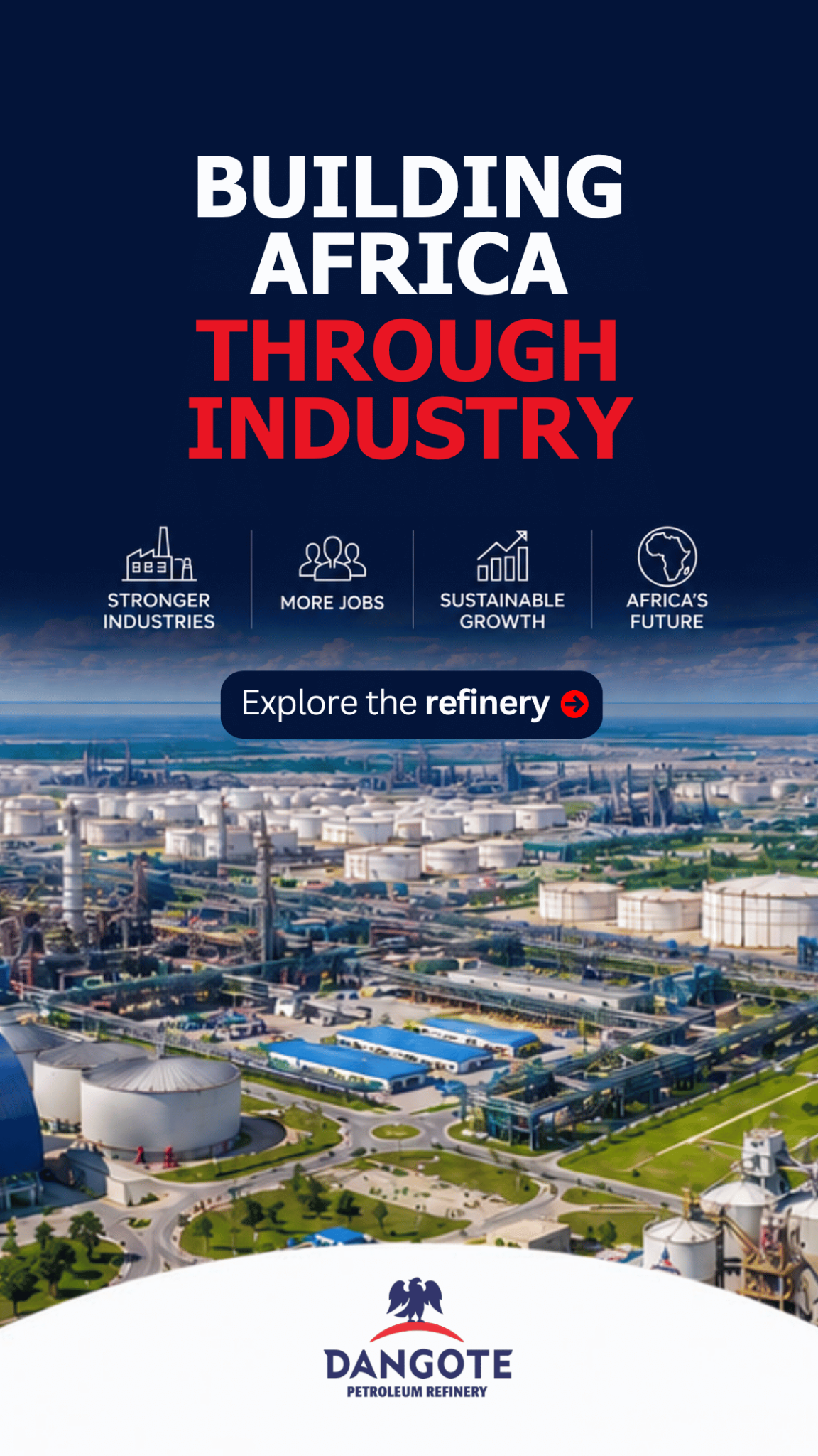Dangote Africa Facebook ad: Africa’s next chapter will be built through industry.