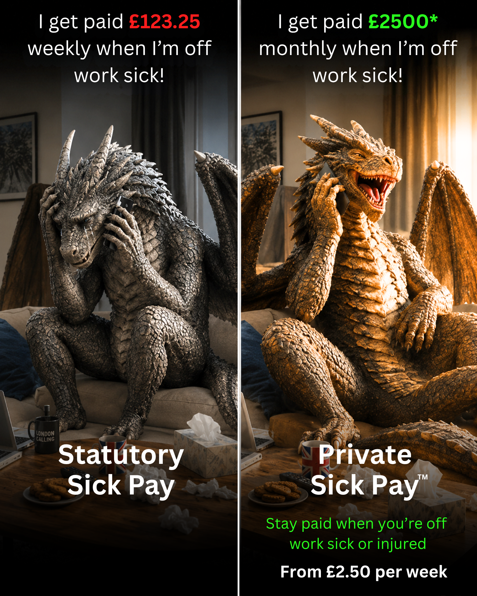 Private Sick Pay Facebook ad