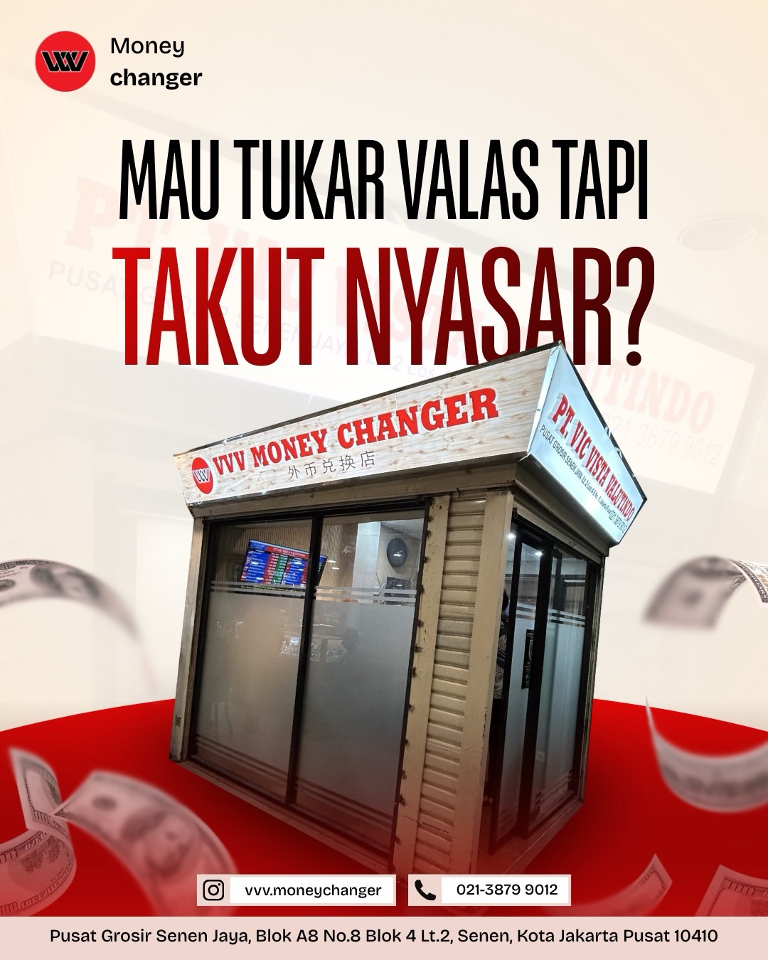 Vic vista valutindo jakarta Facebook ad: Tuker valas gak perlu pake acara nyasar!