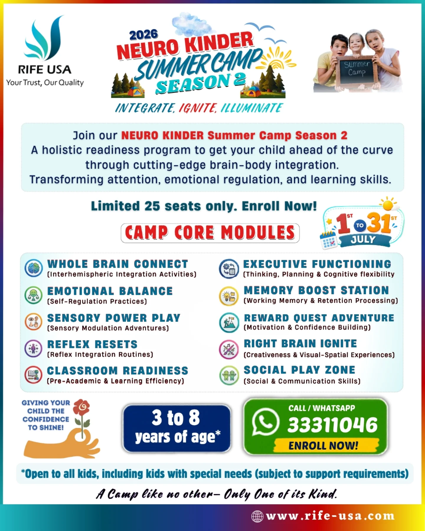 JISHA PETER - Speech Therapy & Occupational Therapy in Bahrain Facebook ad: Neuro Kinder Summer Camp Season 2 is officially…