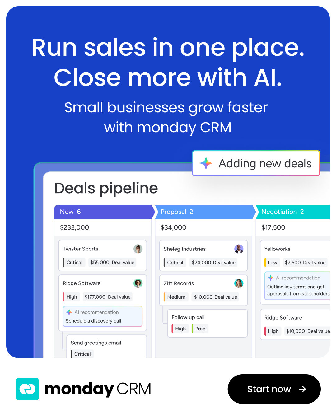 monday CRM Facebook ad