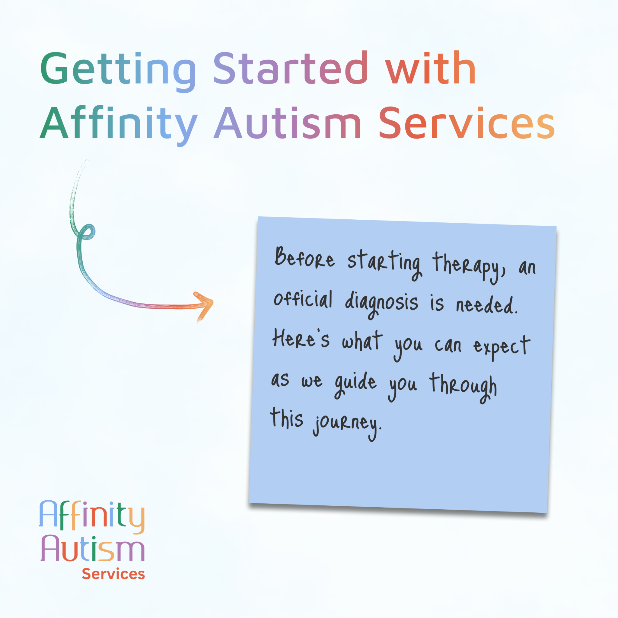 Affinity Autism Services Facebook ad: Before starting therapy, an official diagnosis is needed.