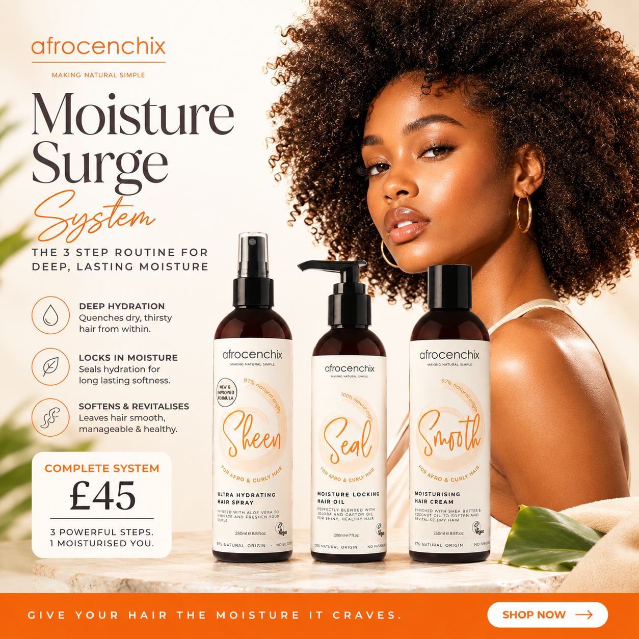 Afrocenchix Facebook ad: Moisture Surge System, £45