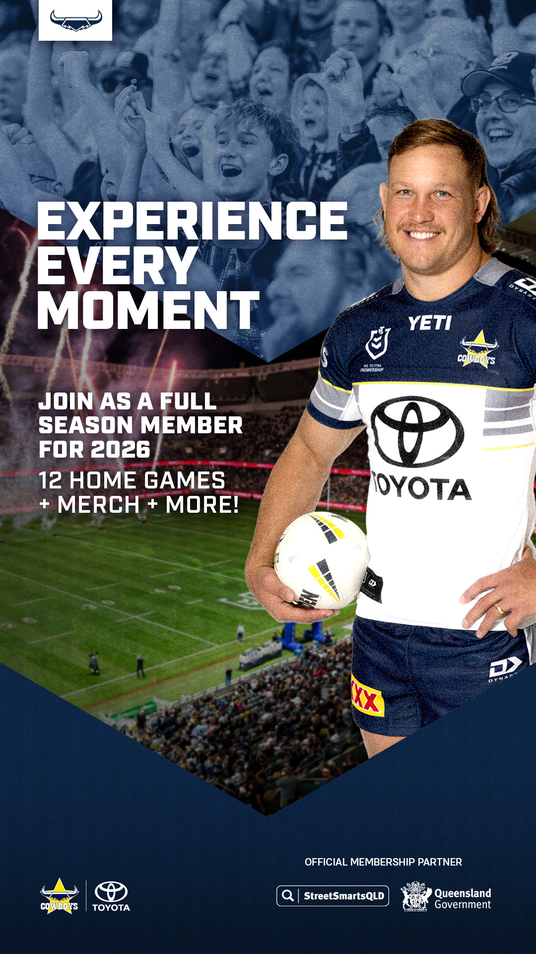 North Queensland Toyota Cowboys Facebook ad from Feb 22, 2026