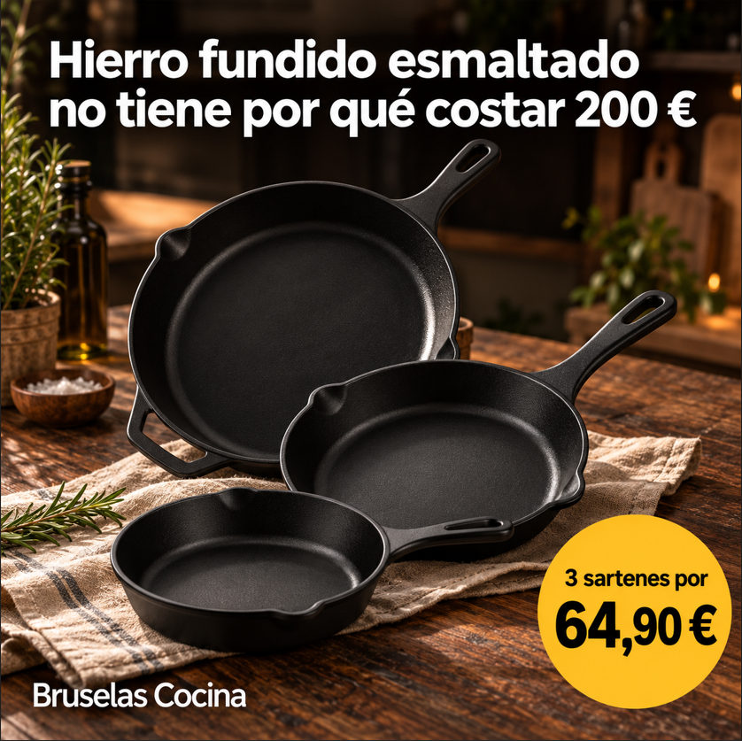 Bruselas Cocina Spain Facebook ad: Hierro fundido esmaltado a un precio que sí tiene sentido