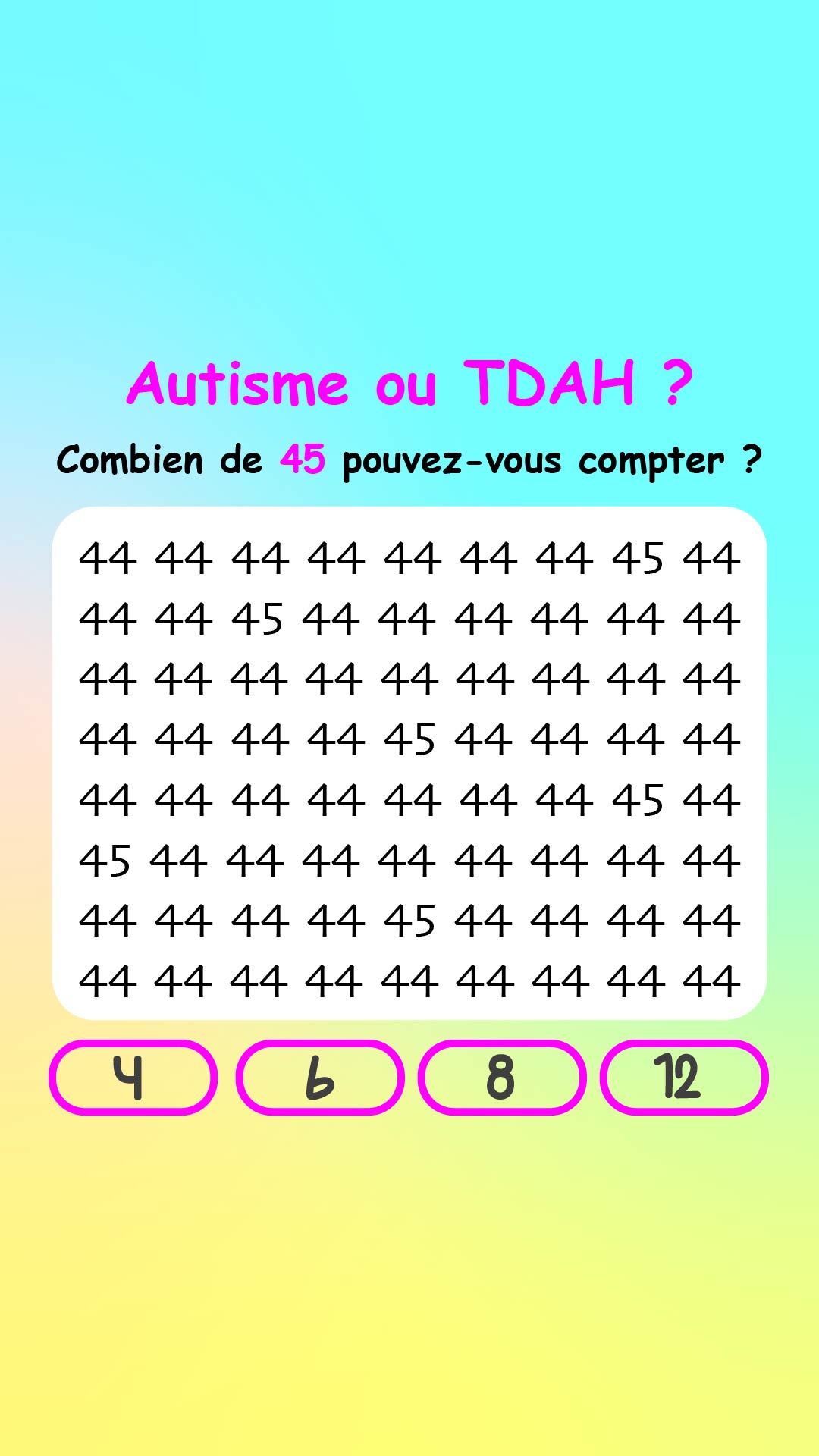 International IQ test Facebook ad