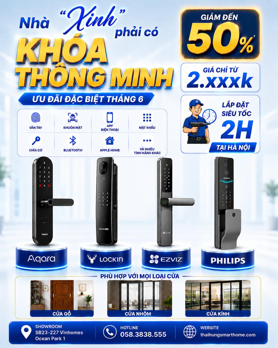 Thái Hưng Smart Home Facebook ad: Nhà Xinh phải có Khóa Thông Minh