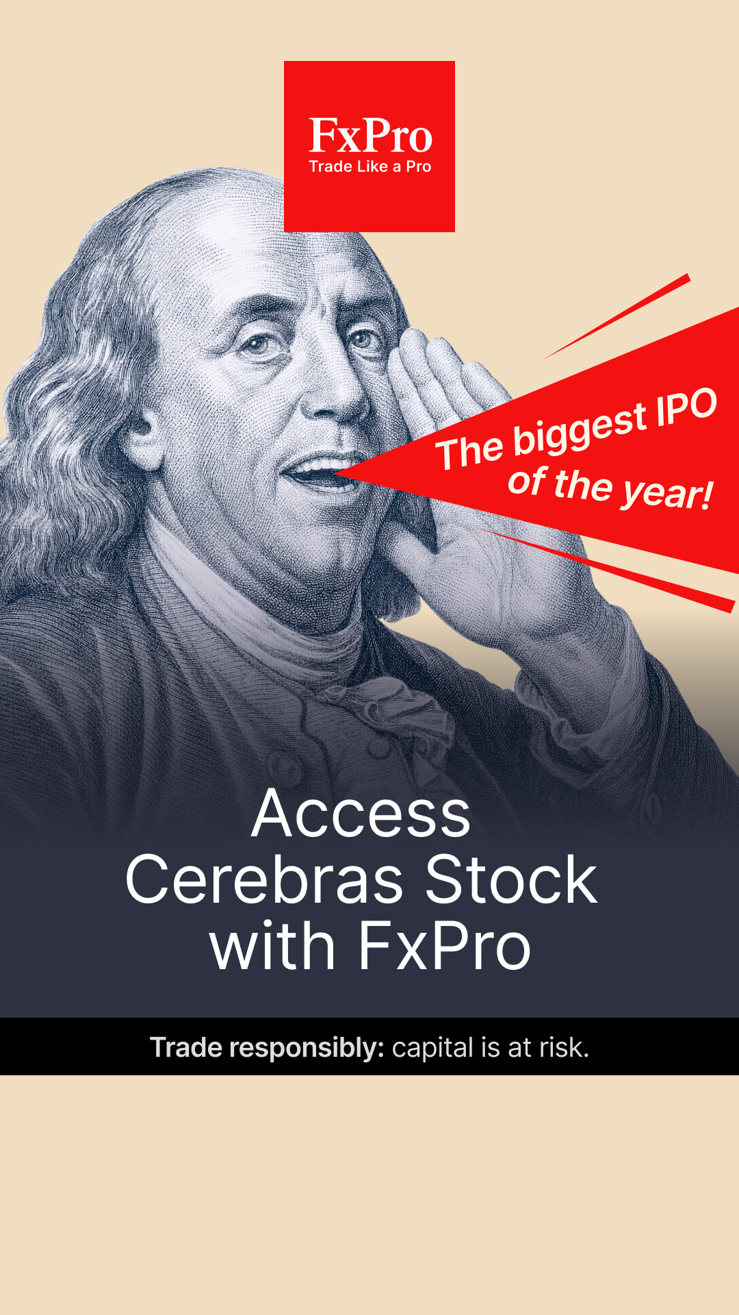 FxPro Trading Broker Facebook ad