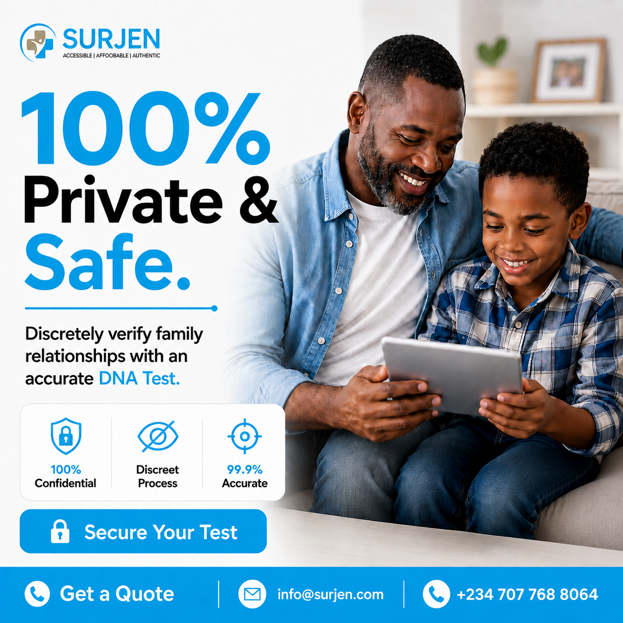 Surjen Facebook ad: DNA Paternity Test, 100% Accurate Results (Now Affordable…