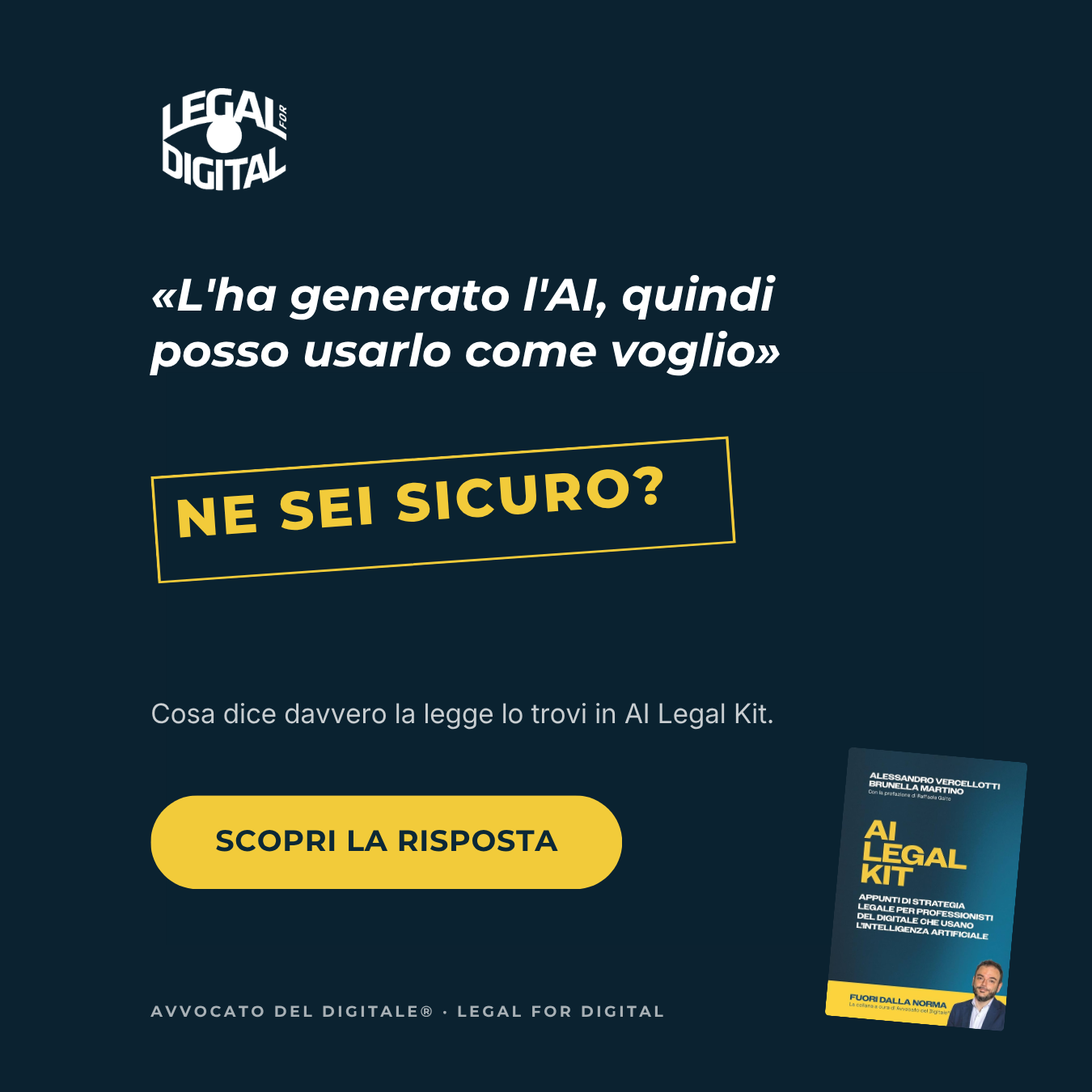 Avvocato Alessandro Vercellotti Facebook ad: Usi l'AI ogni giorno. Ma conosci le regole del gioco?