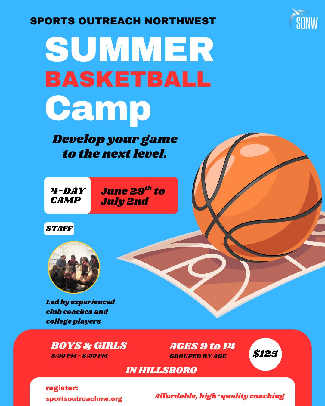 Sports Outreach Northwest Facebook ad: Basketball