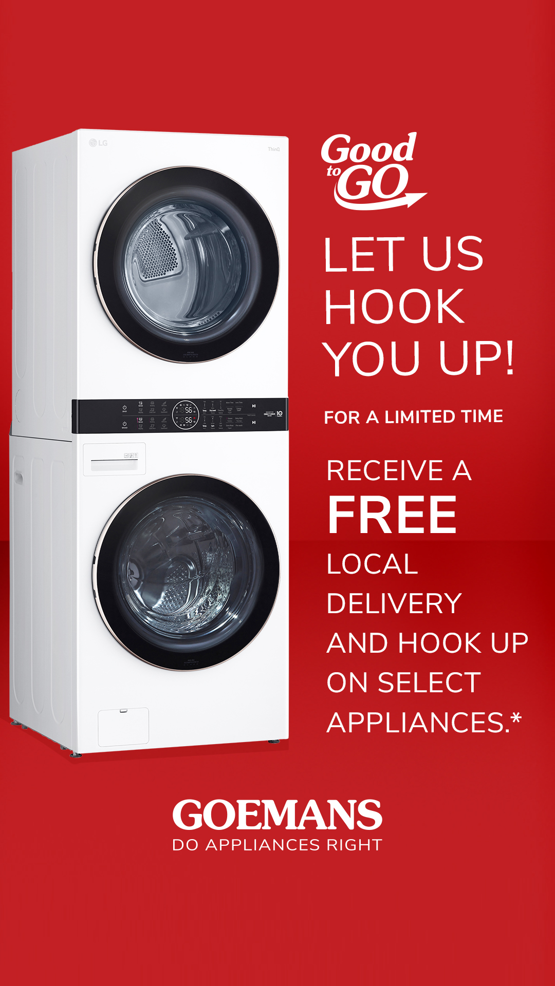 Goemans Appliances Facebook ad: New Appliances? We’ve Got You Covered