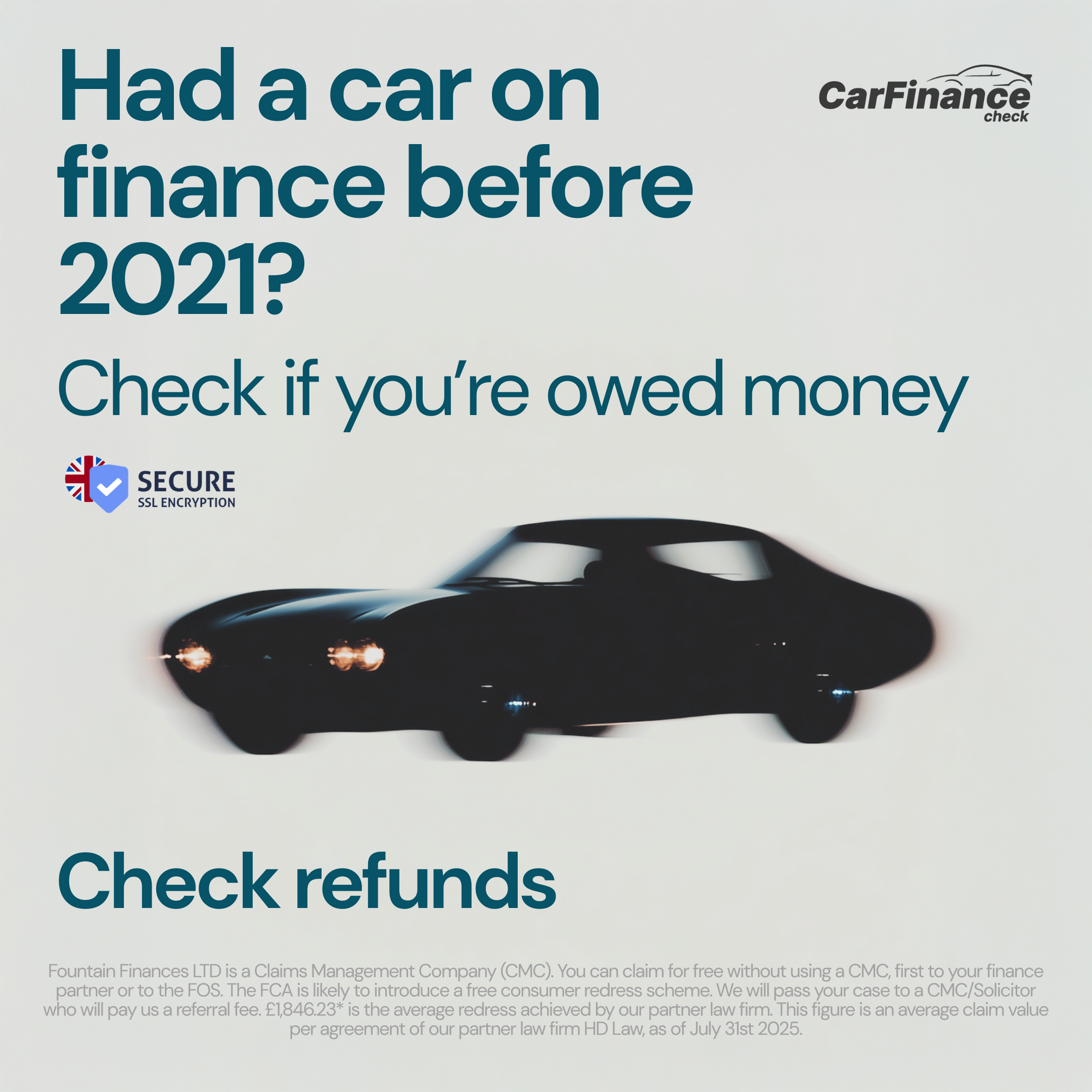 CarFinance Check Facebook ad from Mar 20, 2026