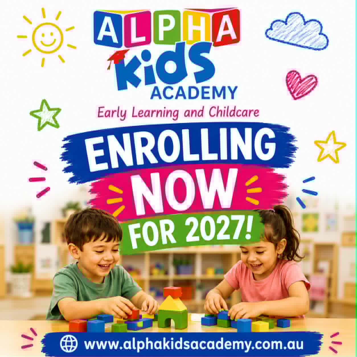 Alpha Kids Academy Facebook ad: Alpha Kids Academy Gledswood Hills - Enrolling Now