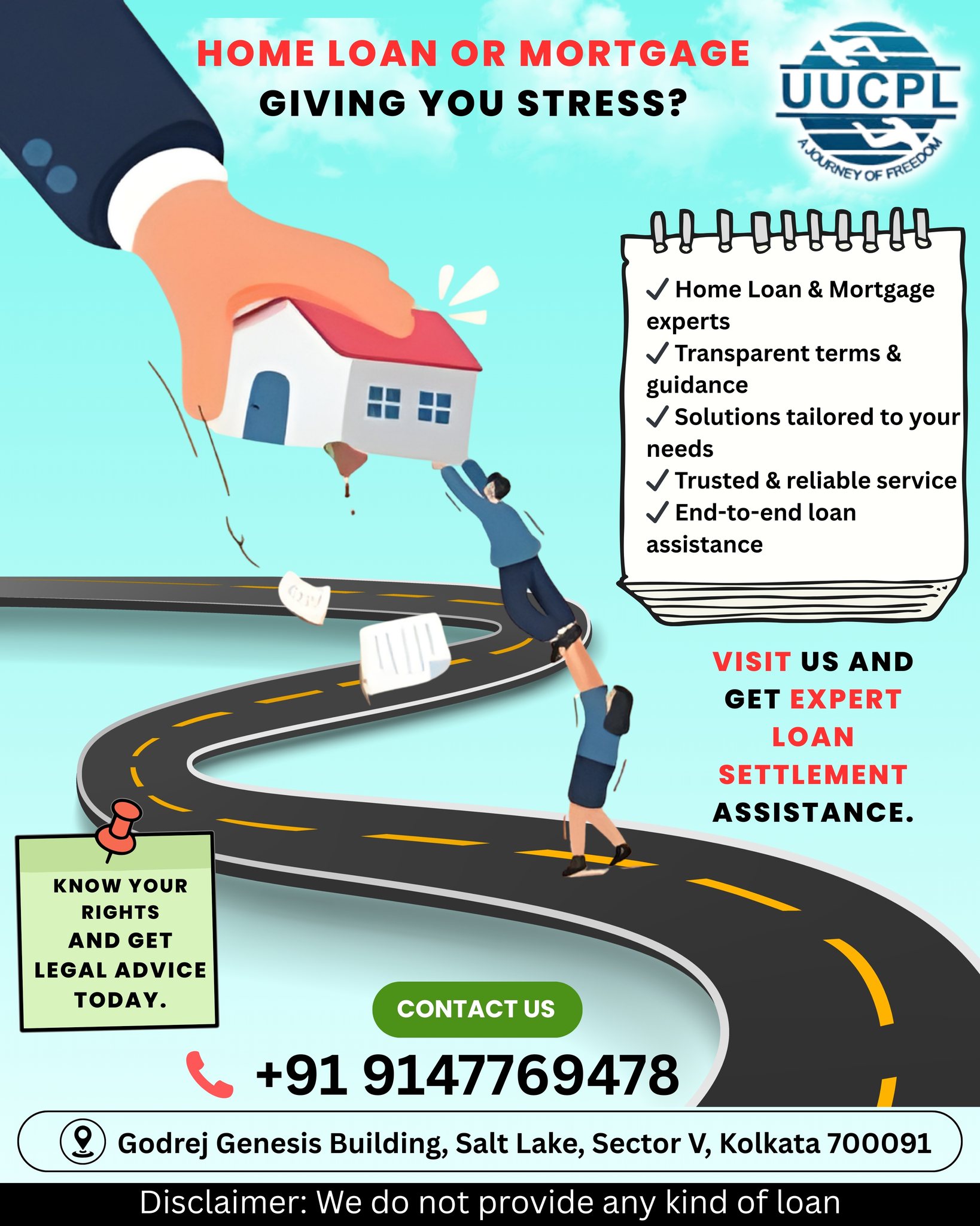 Upturn United Consultancy Pvt Ltd. Facebook ad: Home Loan or Mortgage Stressing You Out?