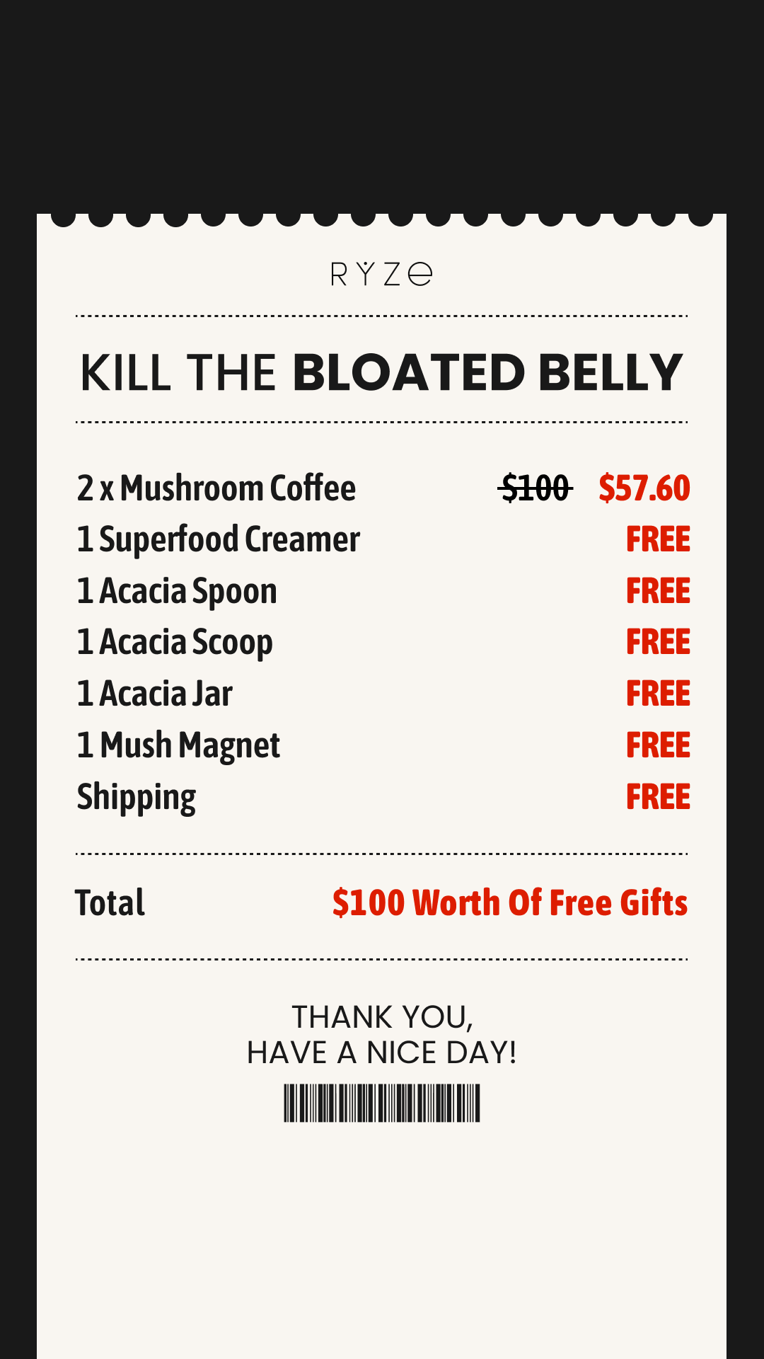 RYZE Superfoods Facebook ad