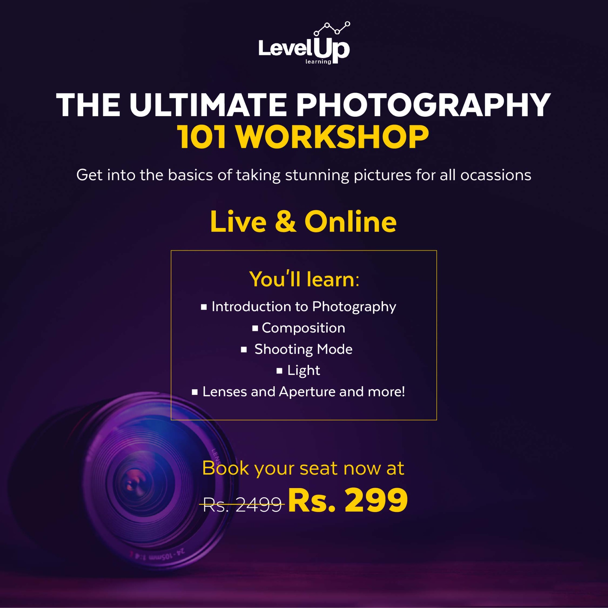 LevelUp Photography Facebook ad
