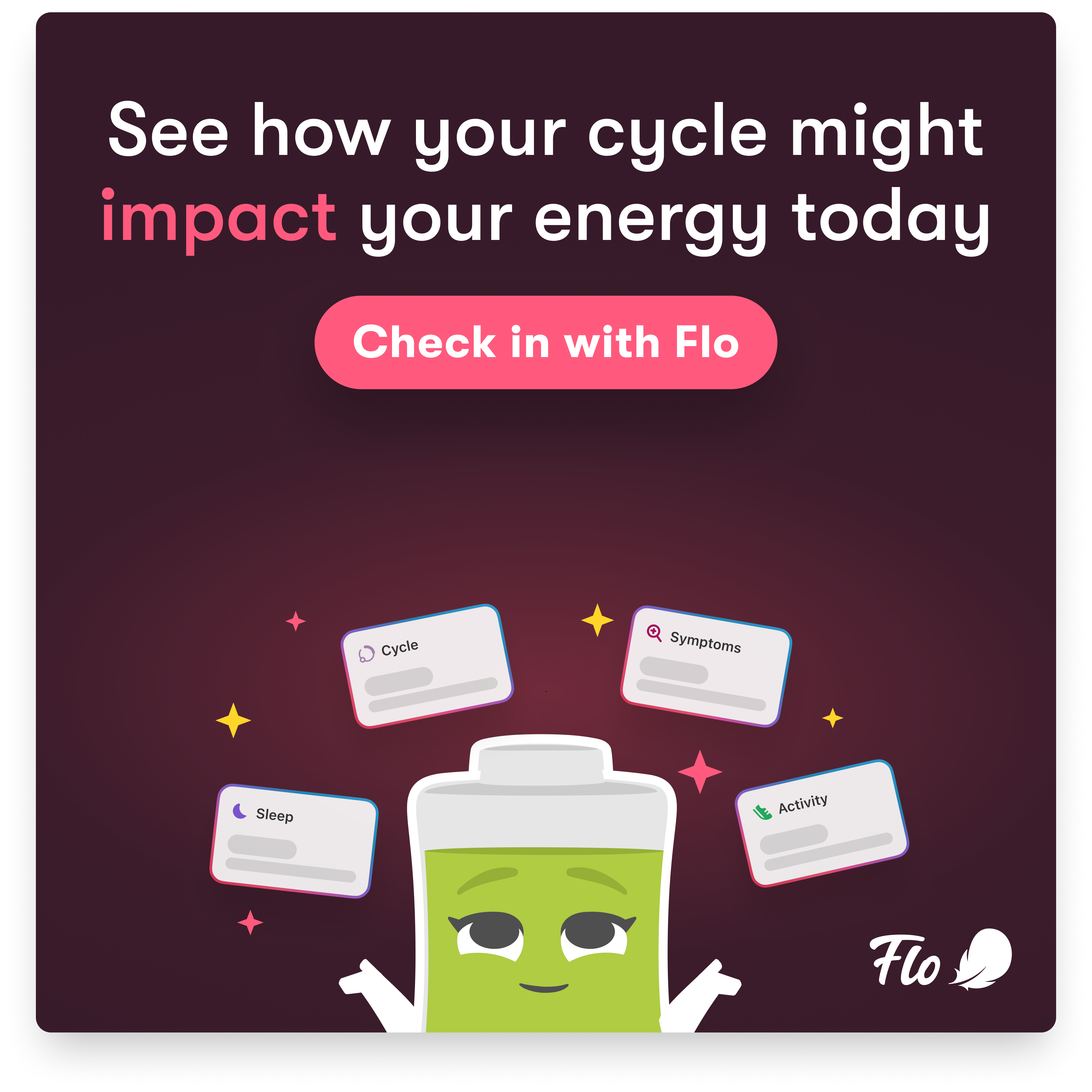 Flo Health App Facebook ad: Start using Flo today!