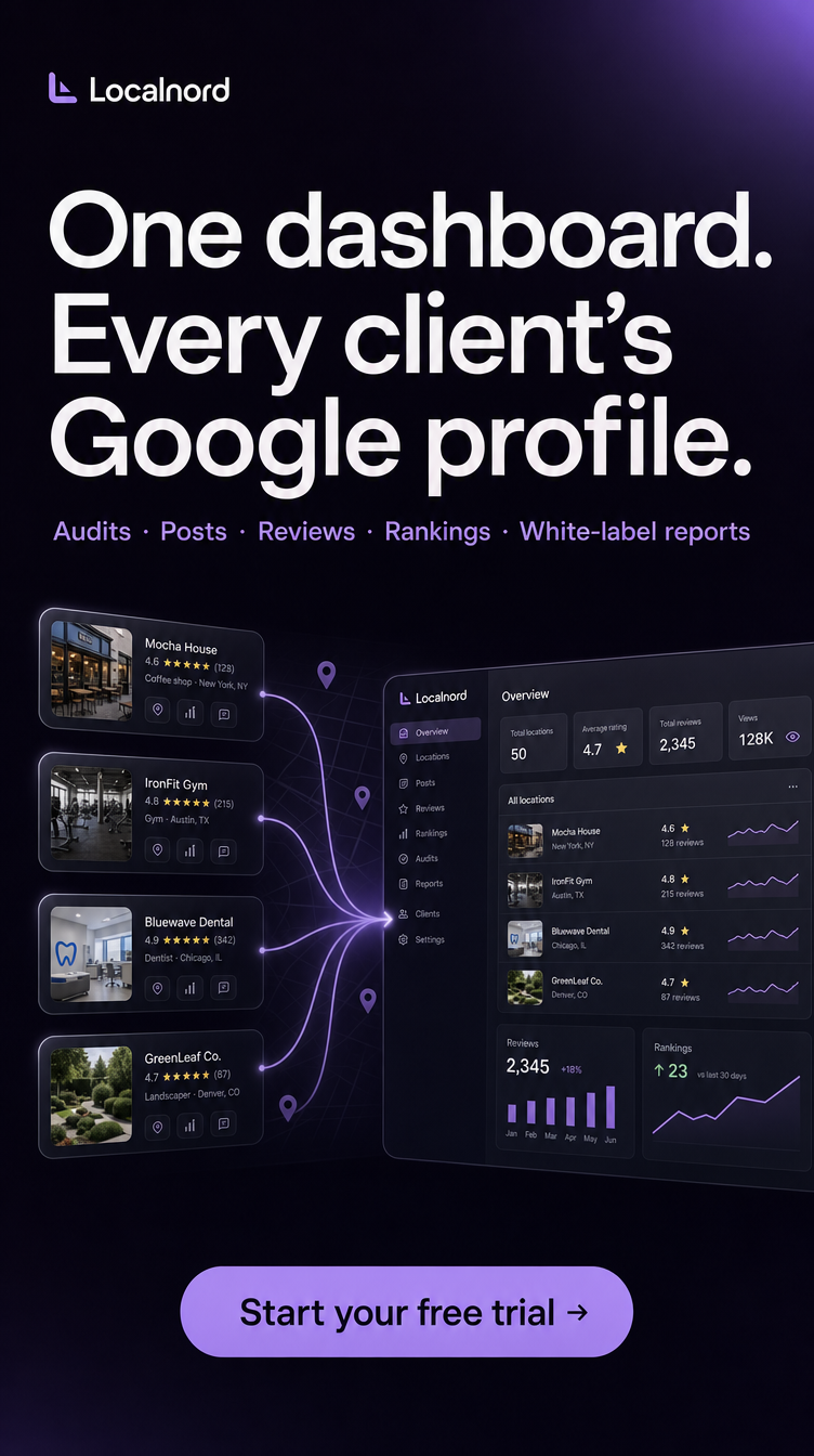 Robin - Expert Google My Business Facebook ad: Every client's Google profile, one dashboard