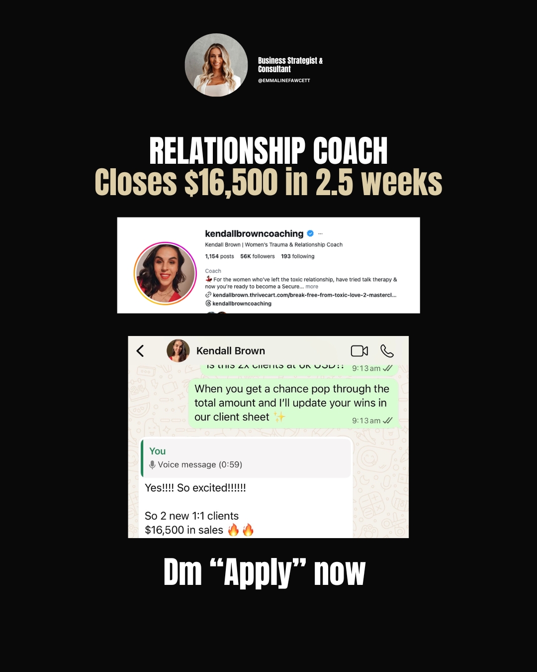 Emmaline Fawcett Business Mentor & Mindset Coach Facebook ad
