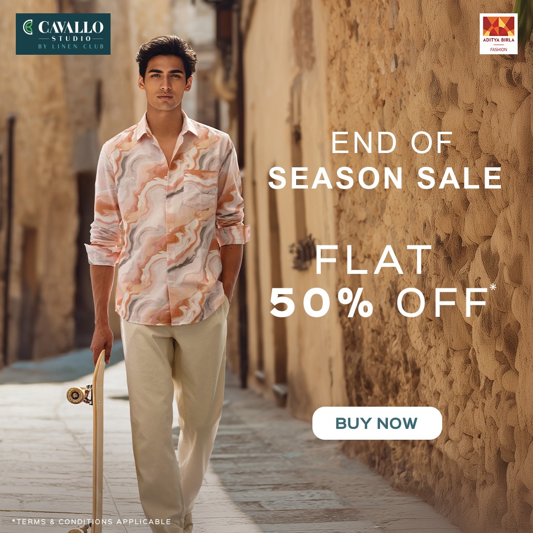 Linen Club Facebook ad: End Of Season Sale | Cavallo | Flat 50% Off