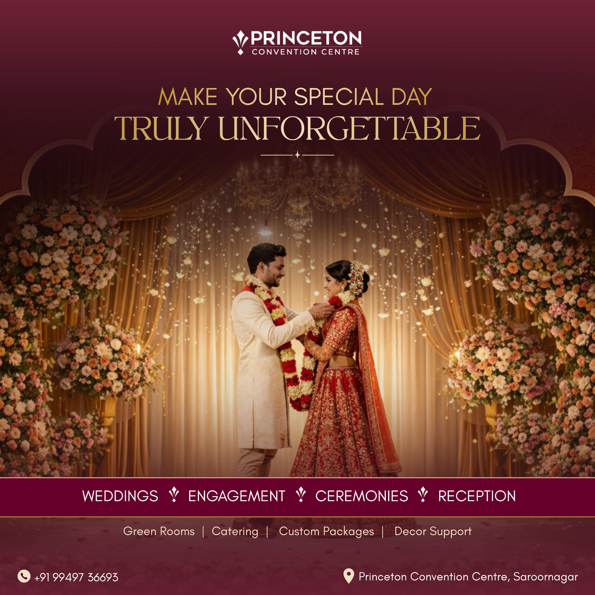 Princeton Convention Facebook ad: Book Your Dream Wedding Venue
