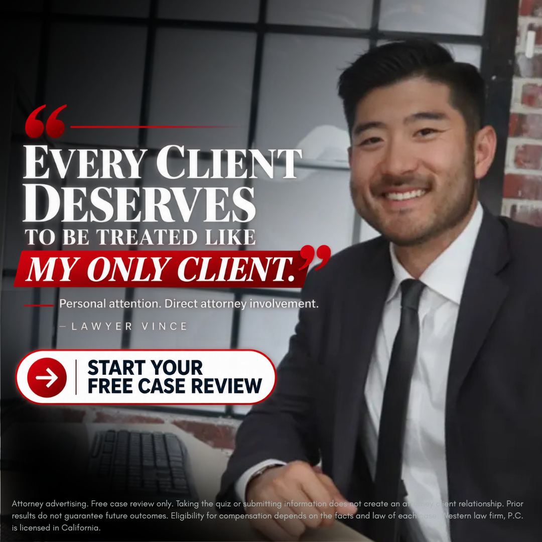 Lawyer Vince Facebook ad: Personal Attention. Direct Attorney Involvement.