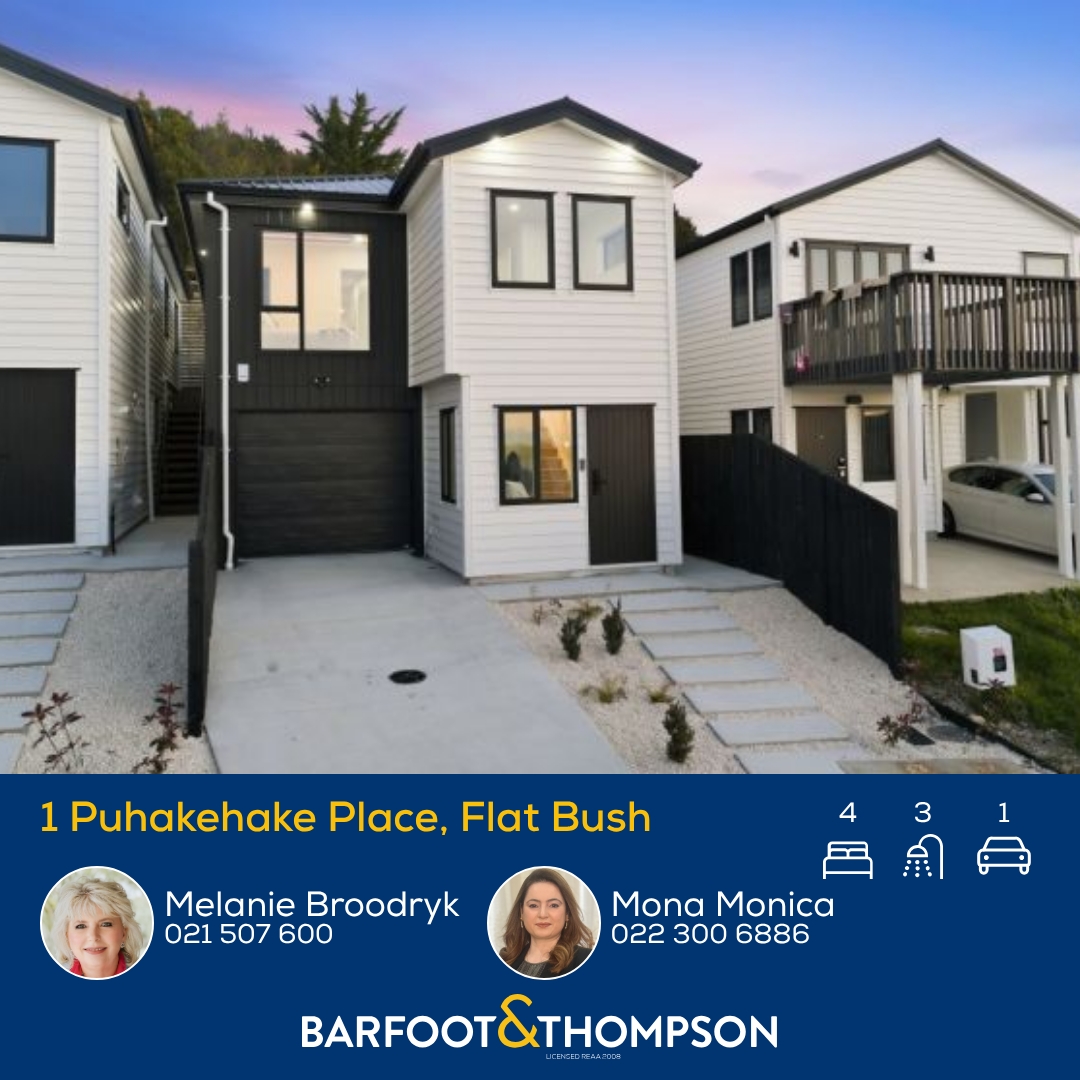 Barfoot & Thompson Flat Bush Facebook ad: 1 Puhakehake Place, Flat Bush