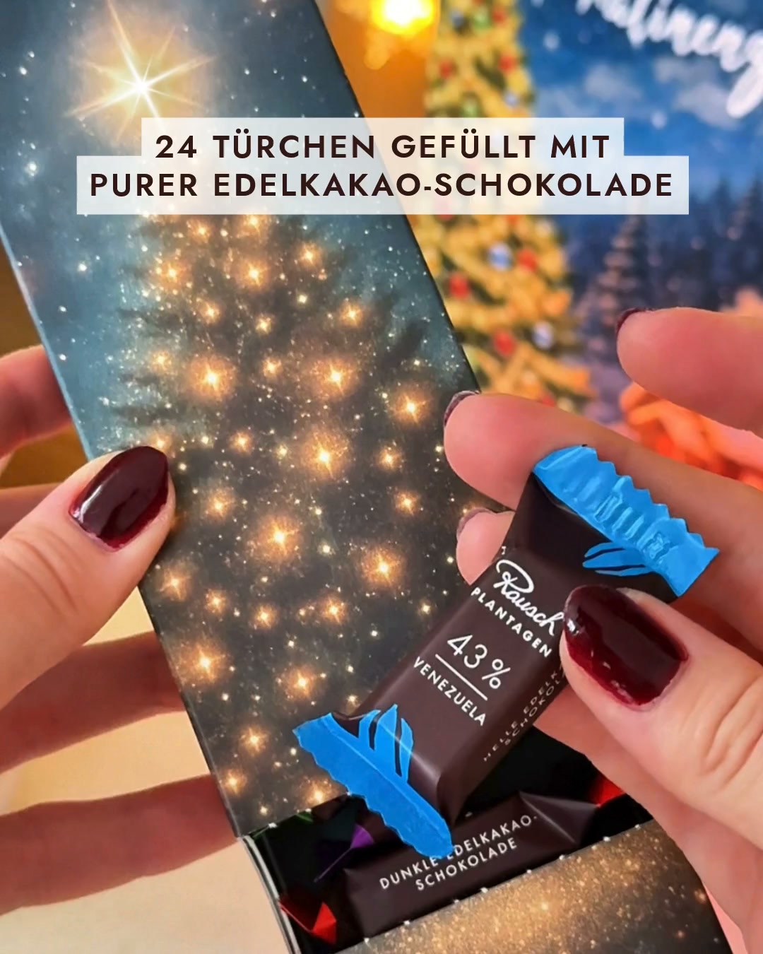 Rausch Schokoladenhaus Facebook ad: 100% Edelkakao-Schokolade