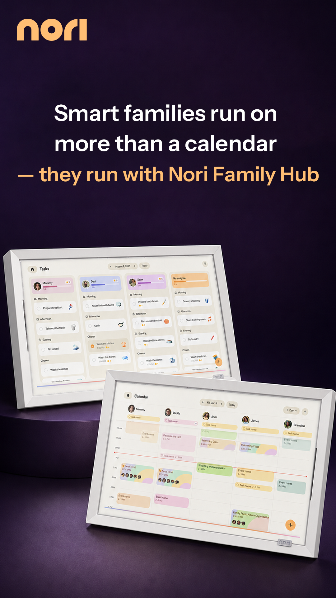 Nori Family Hub Facebook ad: Stop Carrying the Mental Load