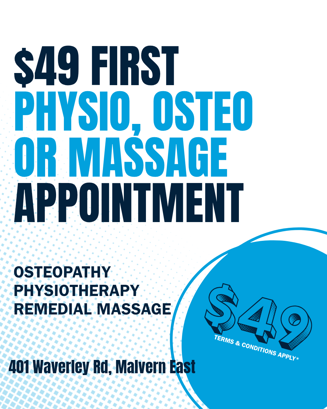 The Osteo Collective Facebook ad: Over 50% Off Your First Session