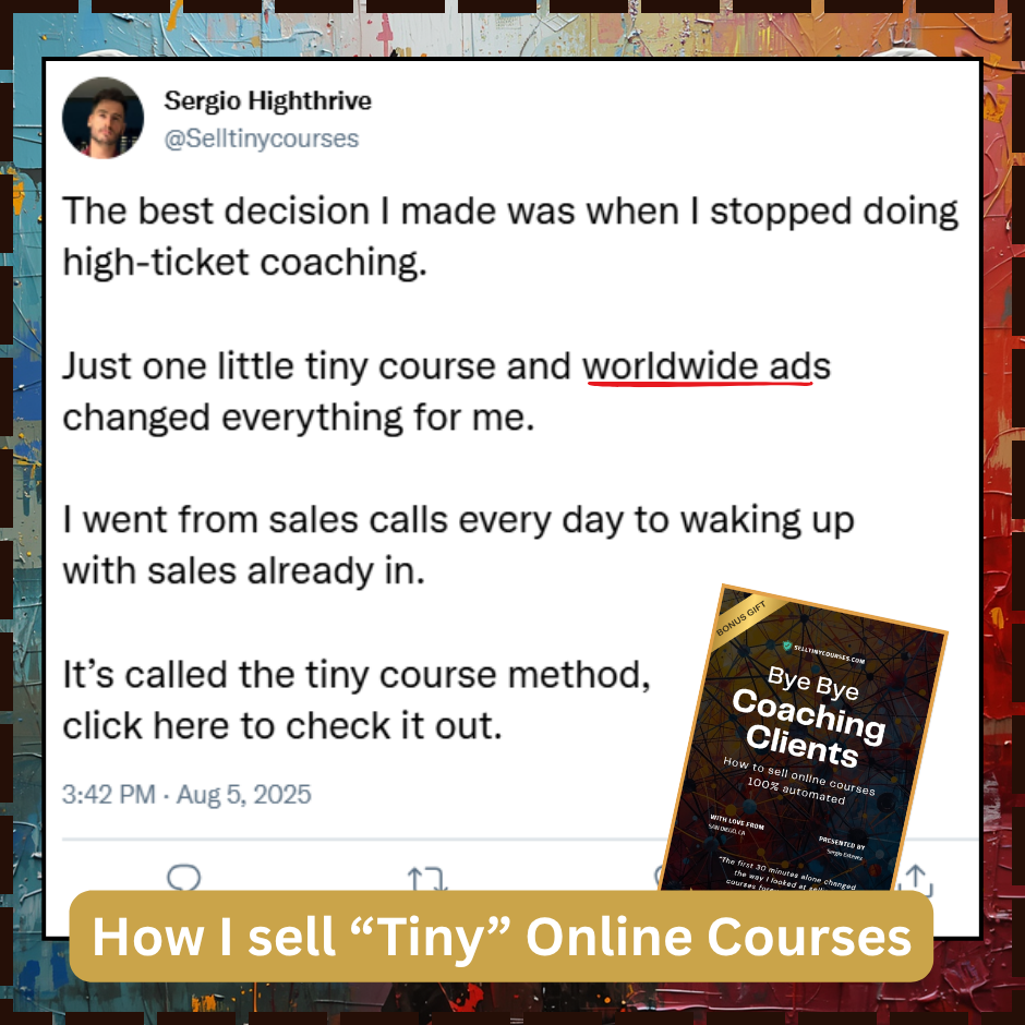 The Tiny Course Method Facebook ad